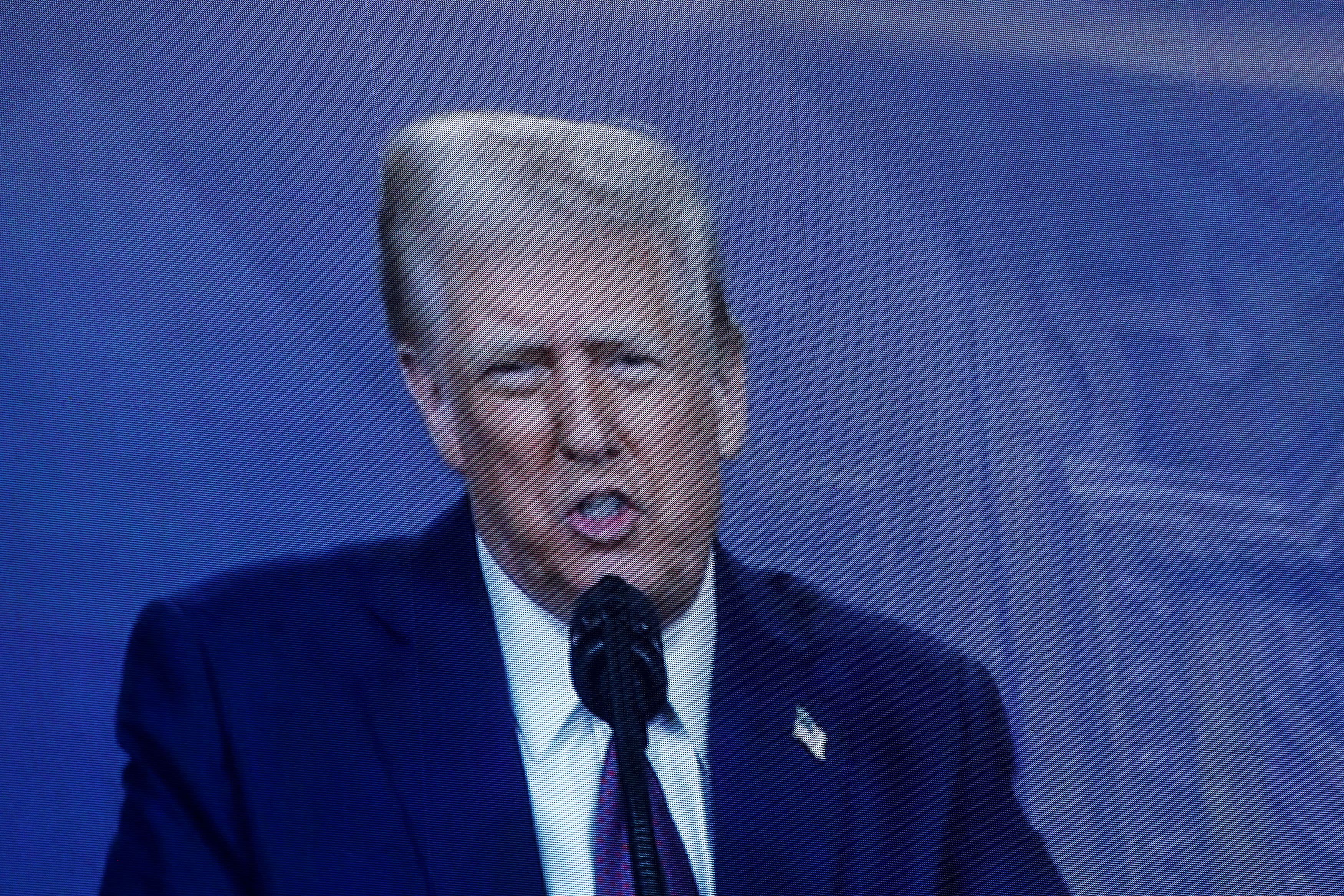 U.S. President Donald Trump makes a special address remotely during the 55th annual World Economic Forum (WEF) meeting in Davos, Switzerland, January 23, 2025.